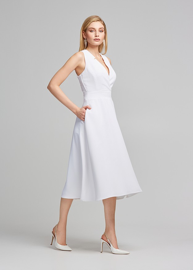 Μidi flared dress in A line