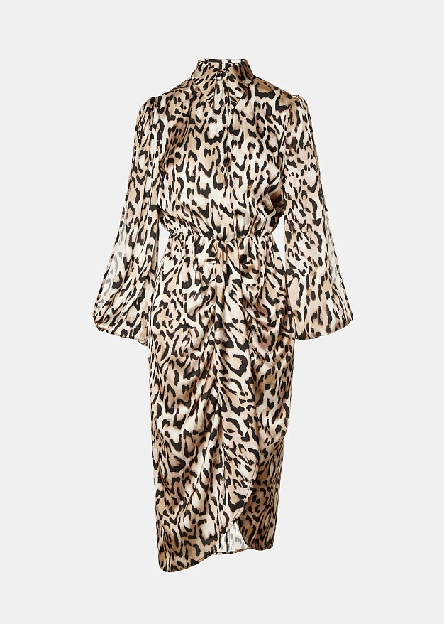 Midi dress in leopard print