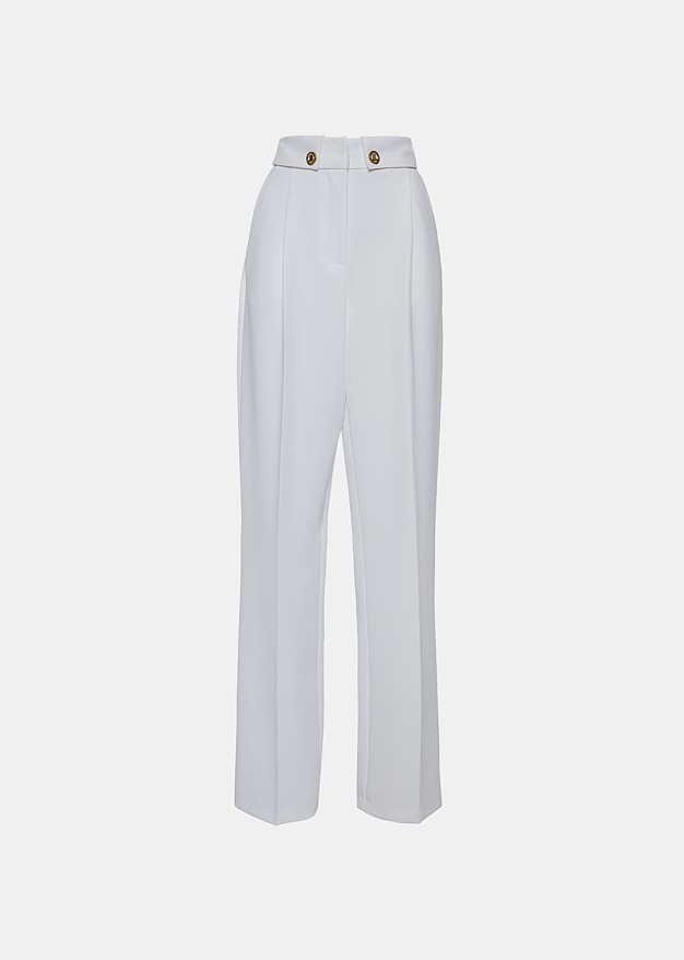 Straight-leg crepe trousers