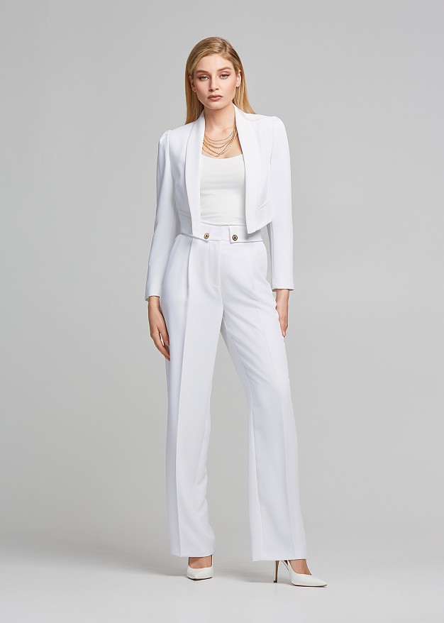 Straight-leg crepe trousers