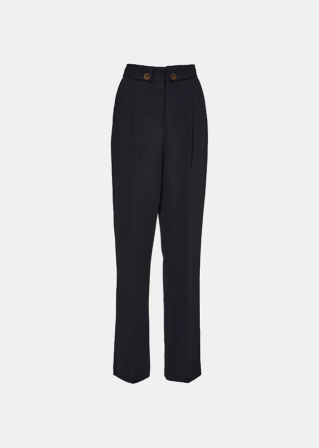 Straight-leg crepe trousers