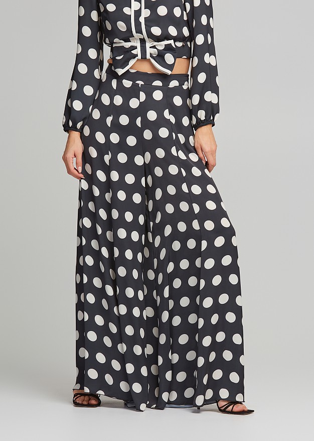 Polka dot high waist pants