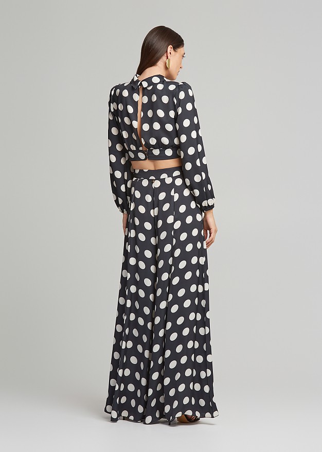 Polka dot high waist pants