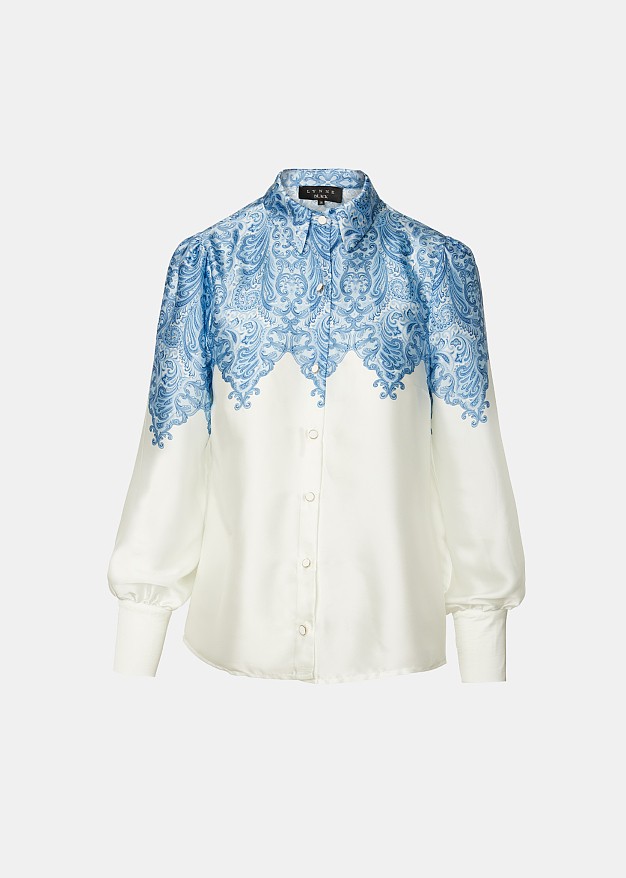 A paisley pattern shirt in satin look