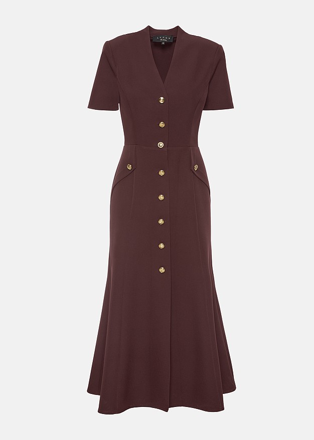 Button cami midi dress with shor sleeves LYNNE