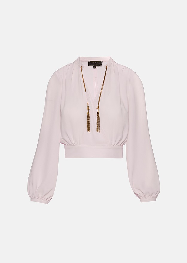 Long sleeve blouse in decorative chains