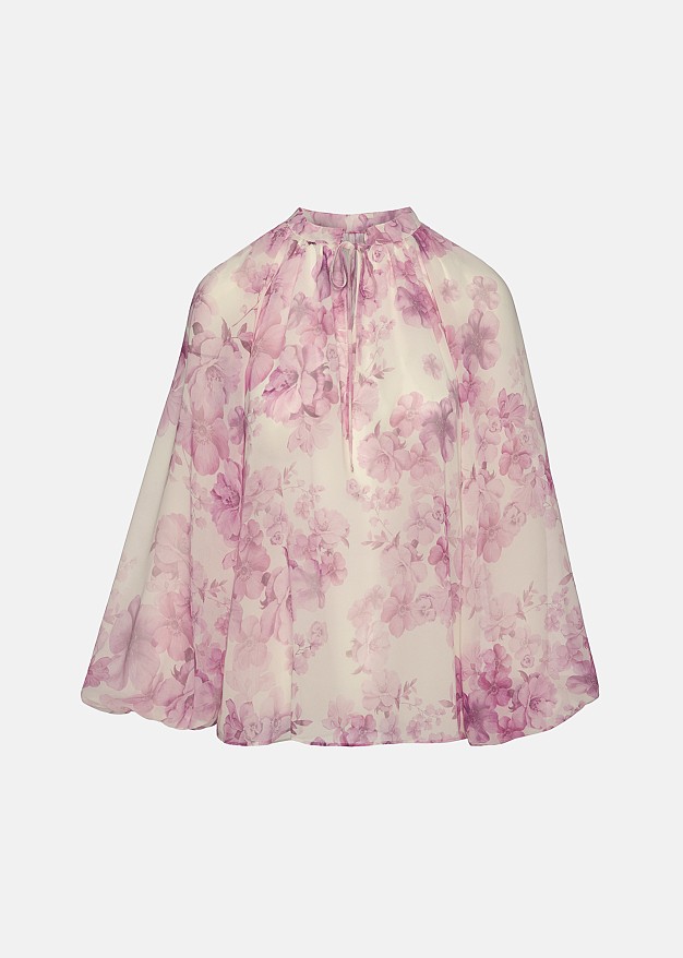 Printed blouse in A line and tie
