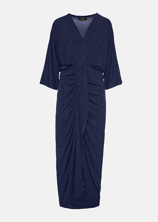 Maxi Lurex dress with ruffles
