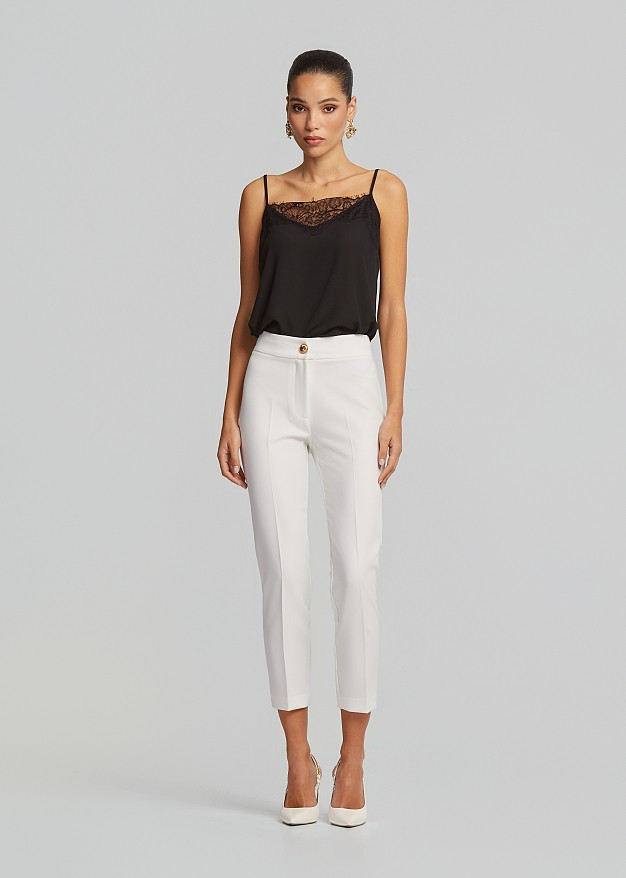 Cigarette trousers in elastic waist