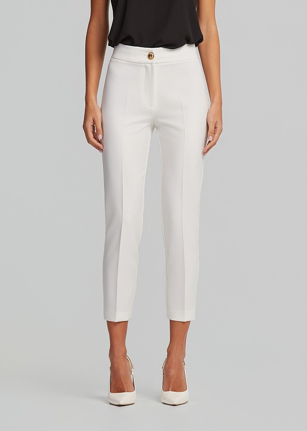Cigarette trousers in elastic waist