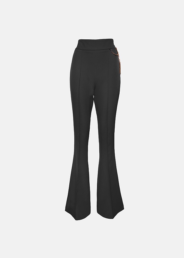 High waisted flare trousers in chain