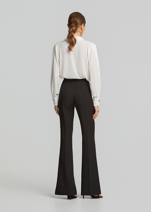 High waisted flare trousers in chain