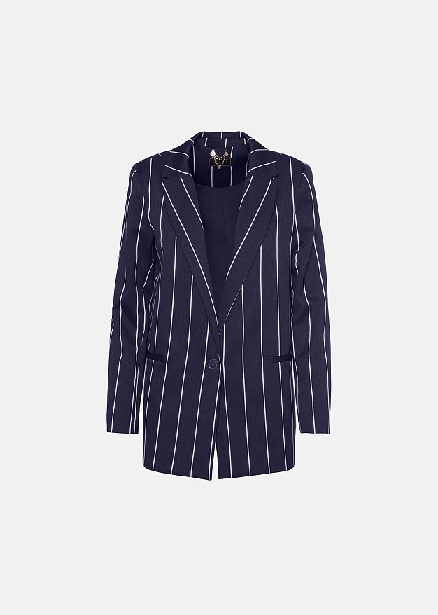 Striped single-button blazer