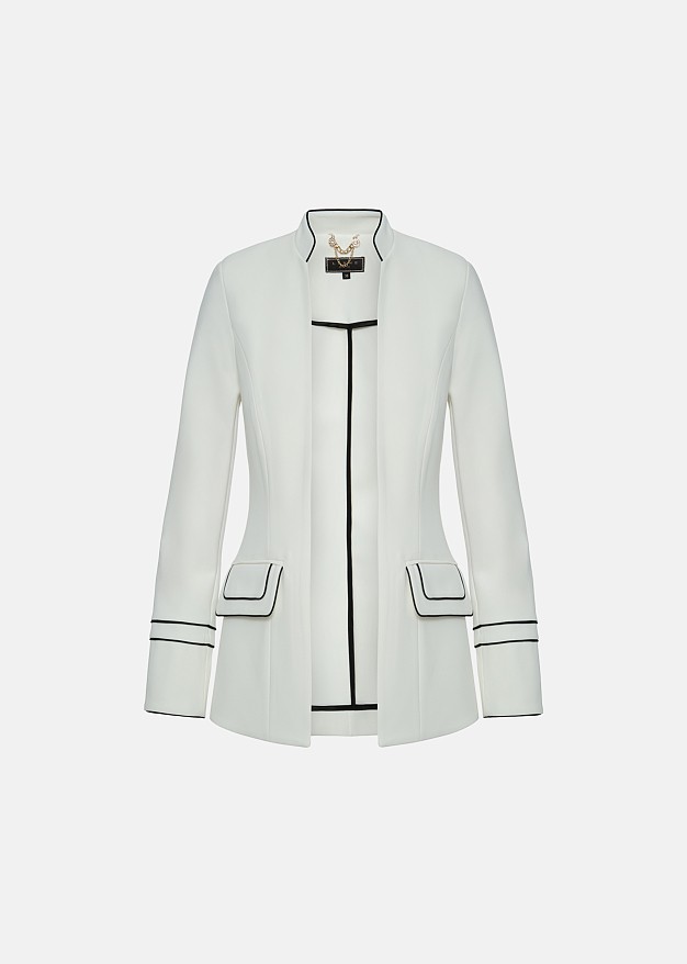 Crepe blazer in contrast