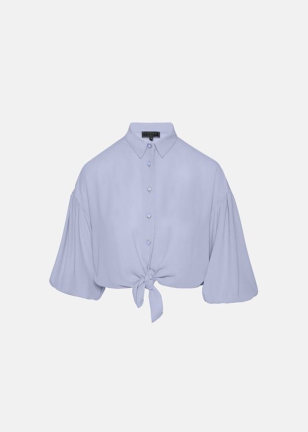 Lightweight chiffon crop shirt