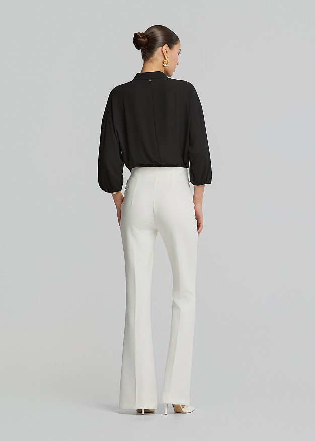 Lightweight chiffon crop shirt