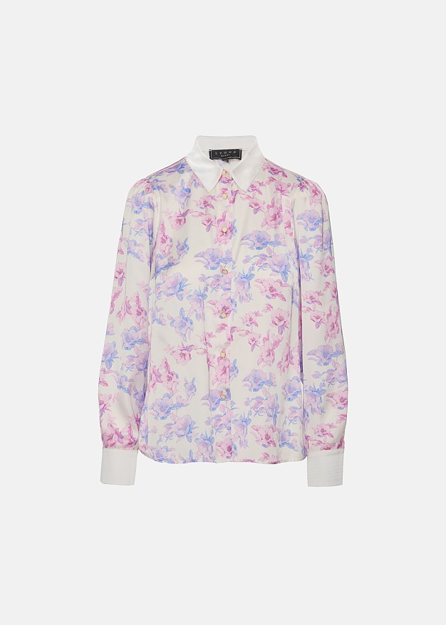 Printed shirt with a satin look