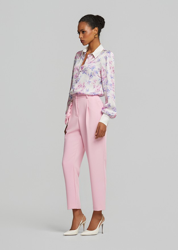 Printed shirt with a satin look