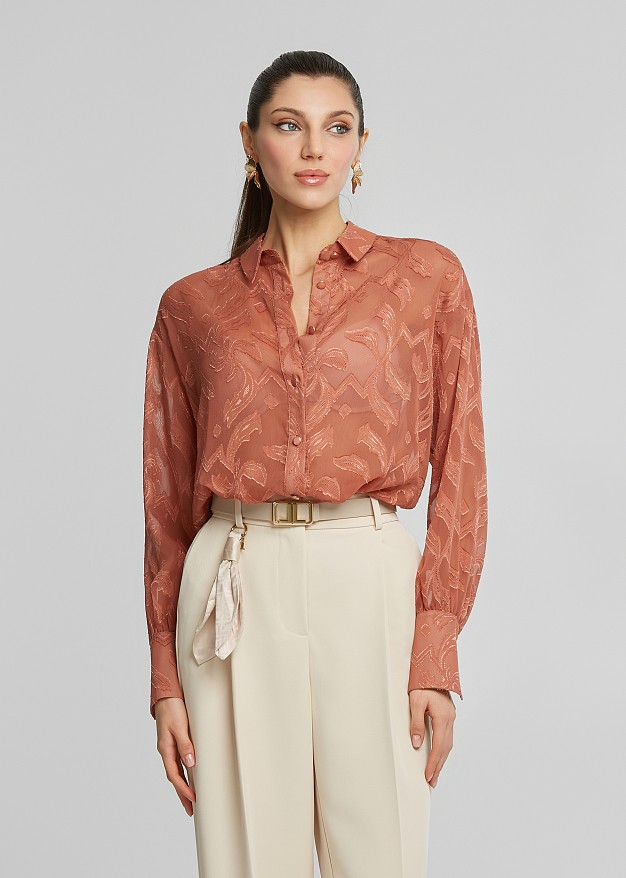 Jacquard mousseline shirt