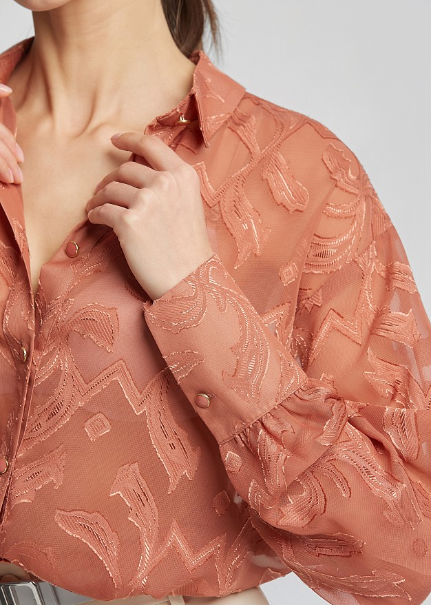 Jacquard mousseline shirt