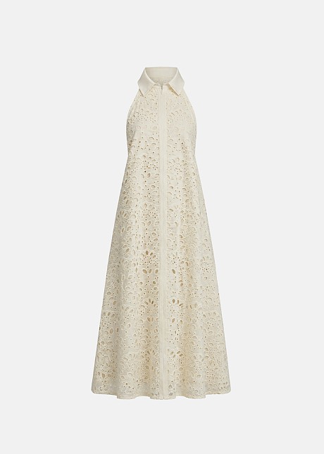Midi shirt dress in lace