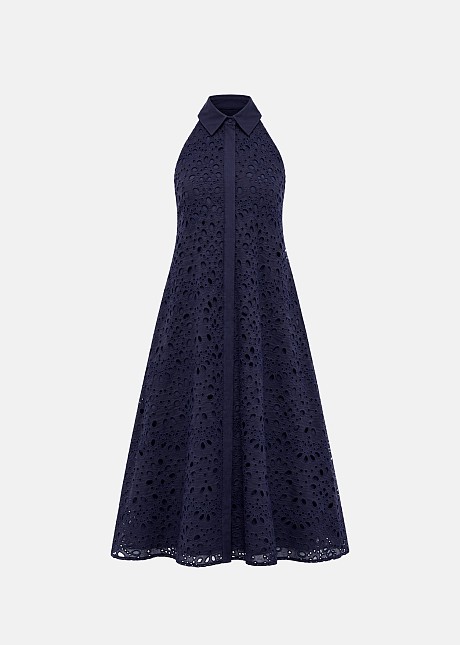 Rochie-cămașă midi cu dantelă