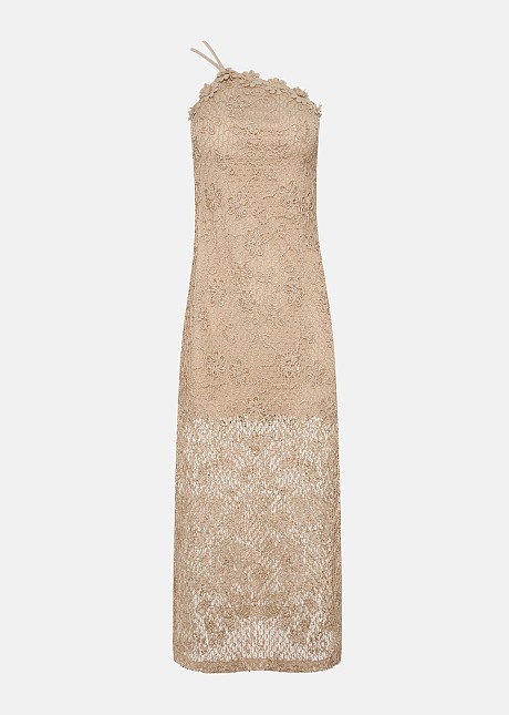 white christmas dresses Anastasia One Shoulder Modal Midi Dress - Ivory