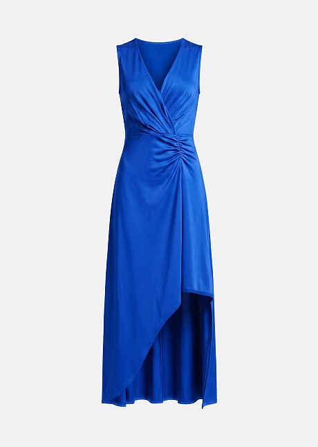 Asymmetric midi dress with a satin finish | LYNNE Asymmetric midi dress with a satin finish | LYNNE