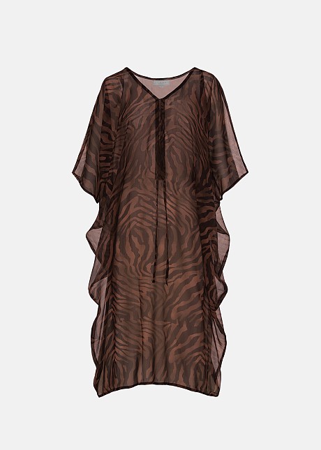 Kaftan midi cu leopard print