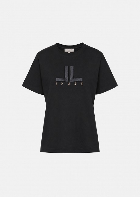 Embroidered LYNNE logo top in charms
