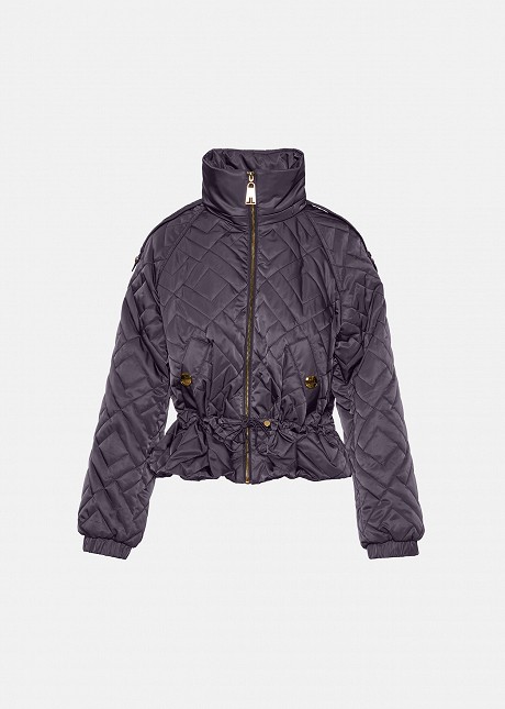 Quilted jacket with a drawstring waist