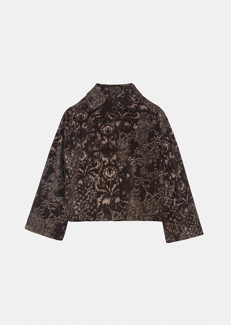 Boxy brocade jacket with 3/4 sleeves