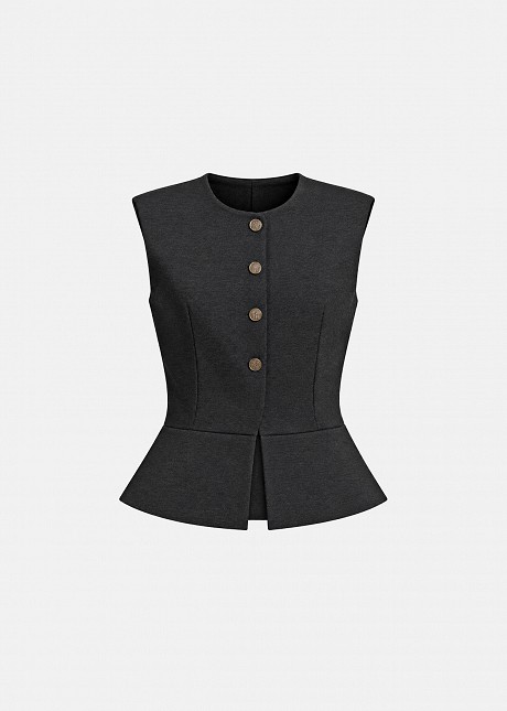 Peplum vest with structured shoulders