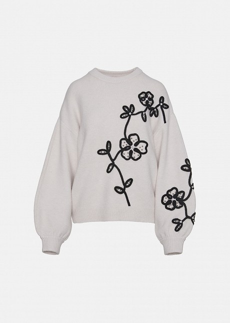 Sweater with textured embroidery