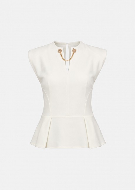 Peplum sleeveless top
