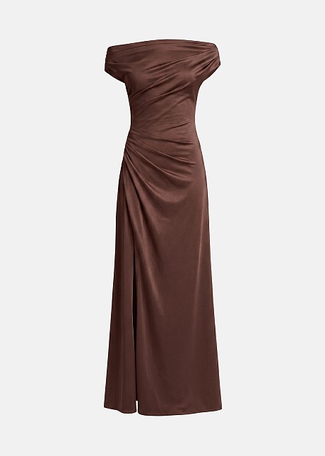 flowy off shoulder dress Nora Flowy Off Shoulder Maxi Dress – Urban Hollis