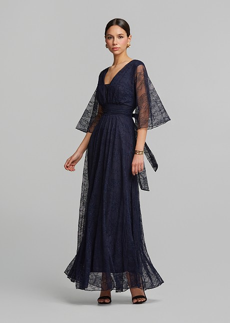 empire fit dress Royal Blue Cotton Poplin Fit and Flare Midi Empire Dress 48