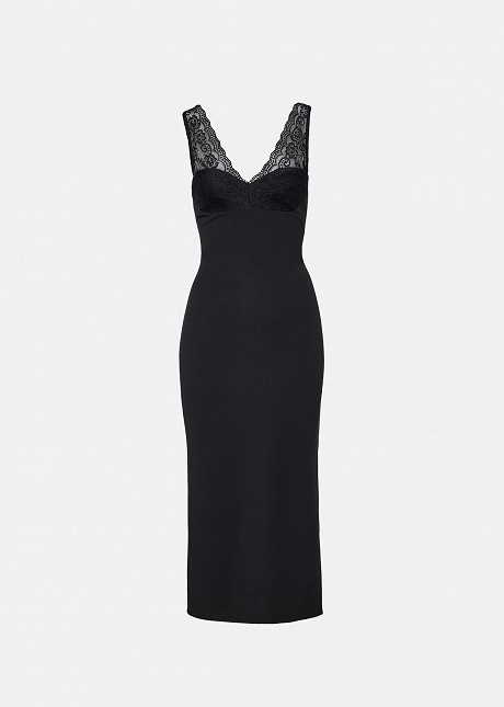 Midi dress in lace detail