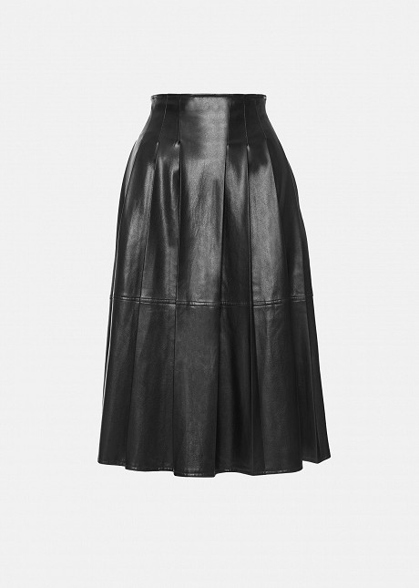 Leather look midi skirt