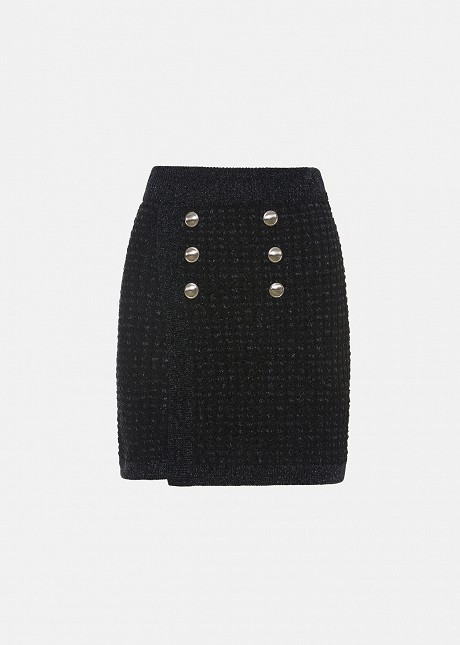 Tweed lurex μίνι φούστα