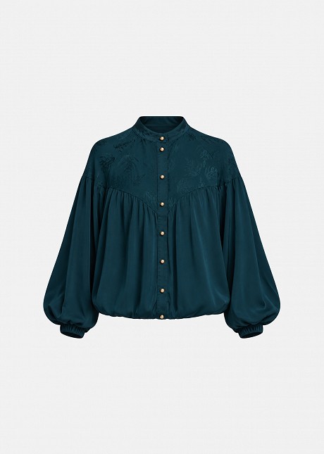 Printed satin-look bomber jacket