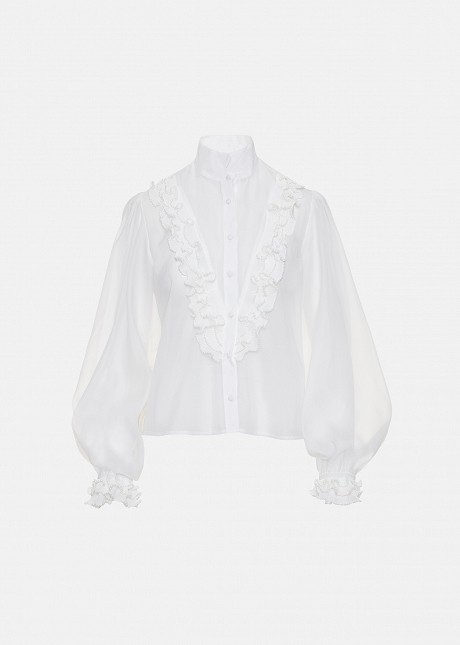 Shirt with a silk-chiffon look