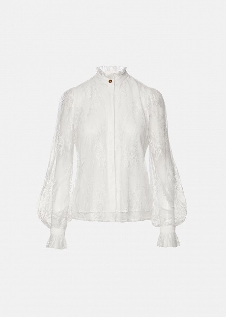Lace shirt with an inner lining