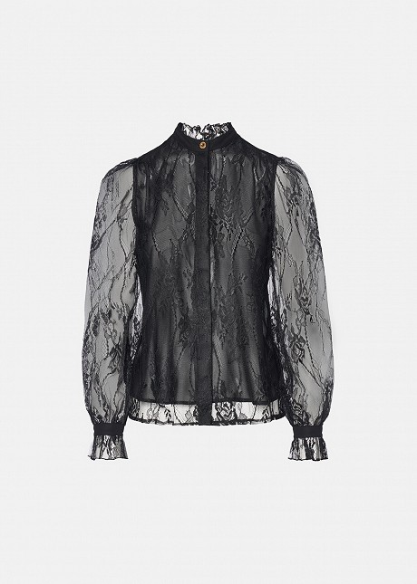 Lace shirt with an inner lining