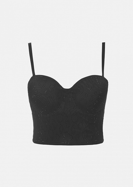 Bustier with rhinestones