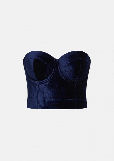 Velvet-look bustier