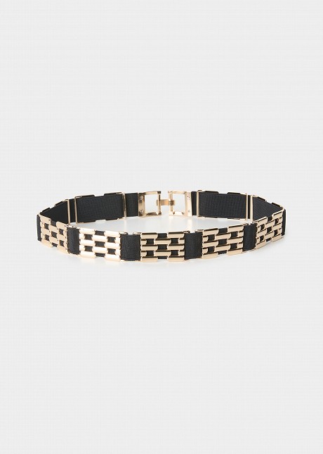 Elastic belt with metal details