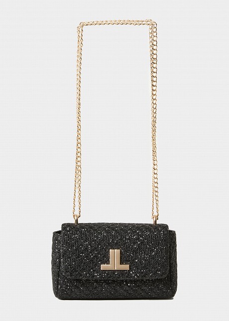 Mini bag in sequined tweed fabric