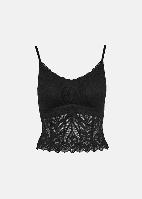 Stretch lace bustier top