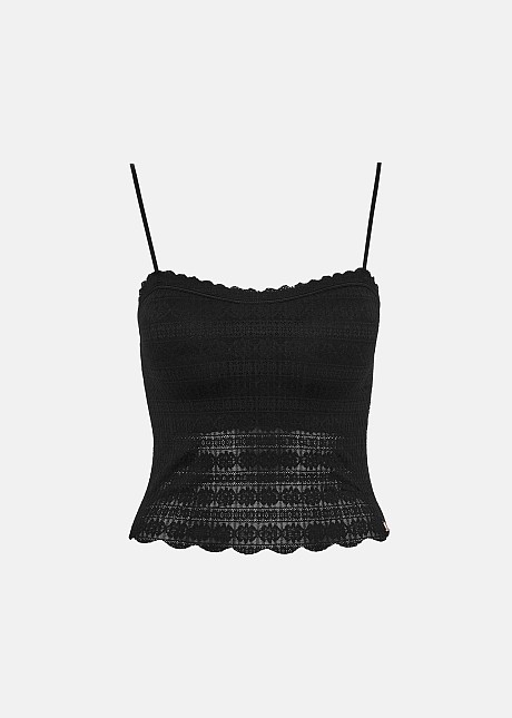 Elastic lace bustier